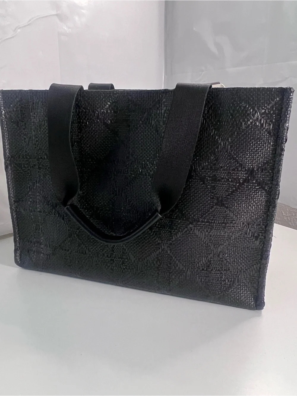 NWT TRVL Luxe Black Structured Tote Bag – Brand New with Tags